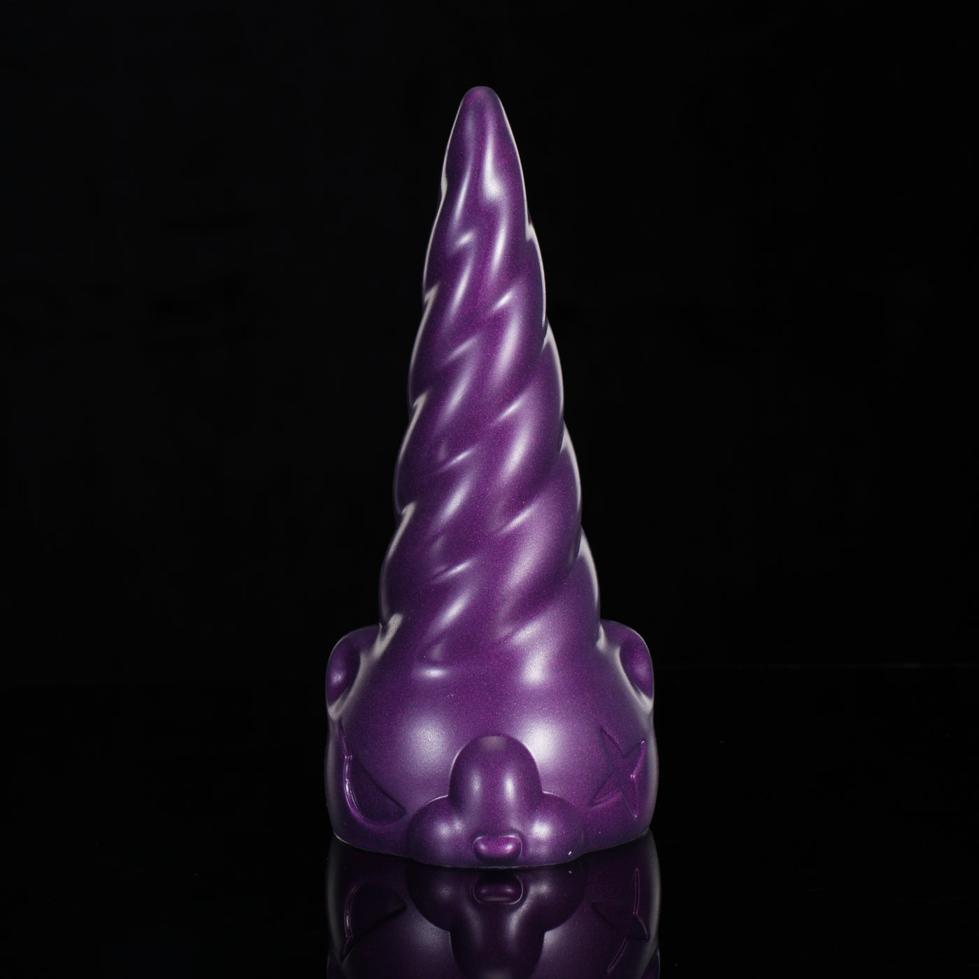PlayBear UNIBEAR purple spiral unicorn horn anal trainer with bear-head base